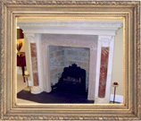 marble pillared limestone fireplace